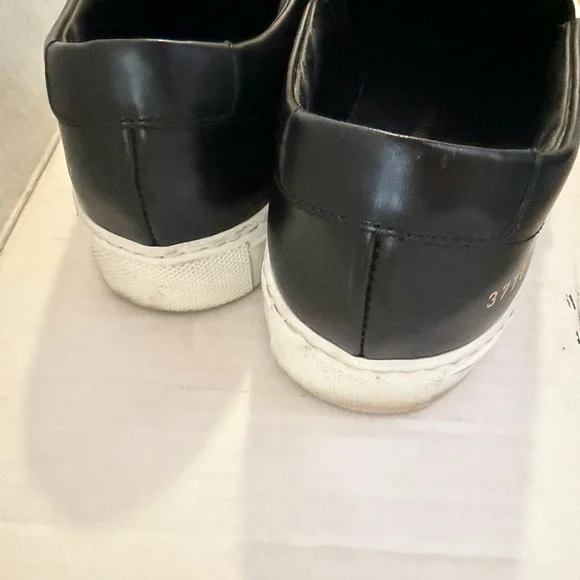 Common Projects Black Leather Slip-Ons - Picture 4 of 9